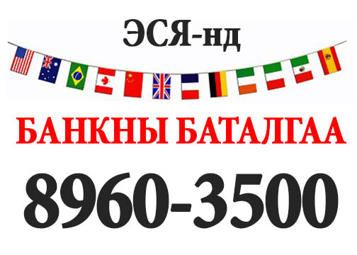 БАНКНЫ БАТАЛГАА 8960-3500 BANKNII BATALGAA Банкны баталгаа гаргана. --- ЮНИТЕЛИЙН ХЭРЭГЛЭГ